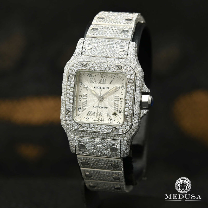 Montre Cartier | Montre Femme 24mm Cartier Santos Galbée - Iced Stainless