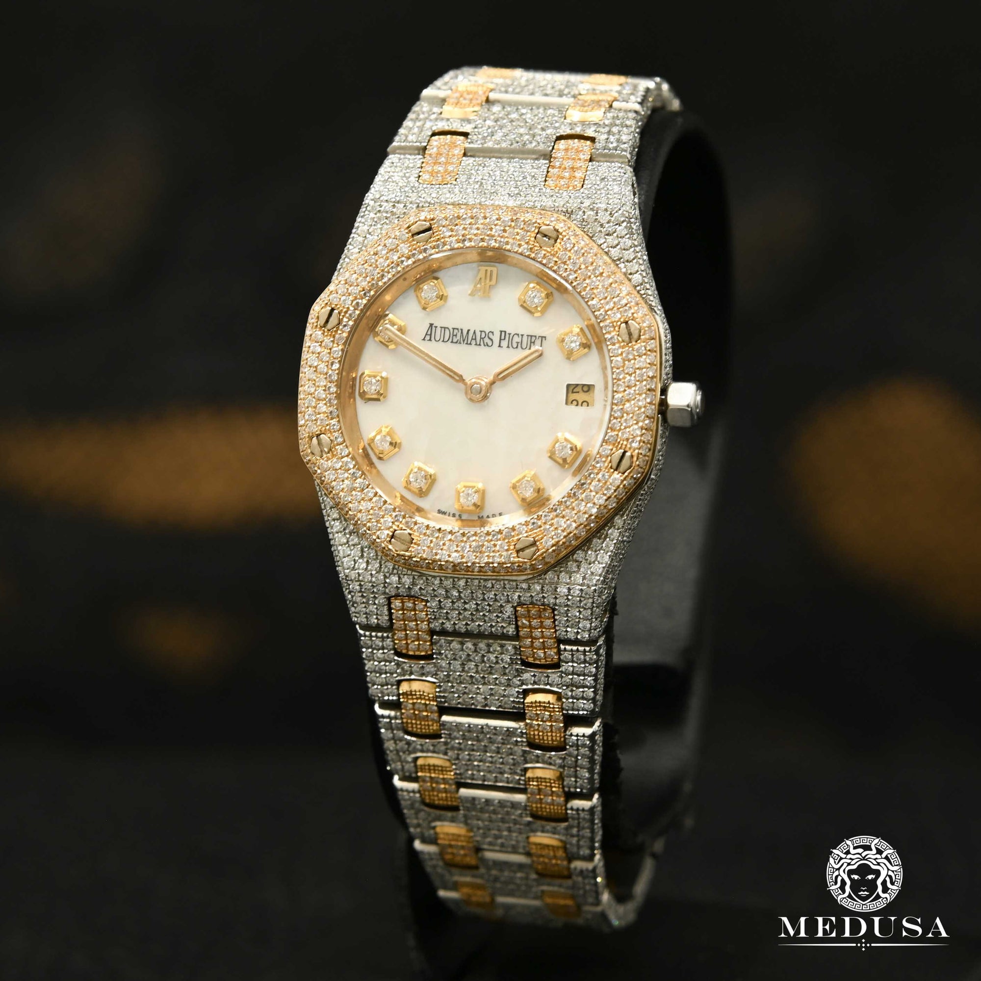 Montre Audemars Piguet | Montre Femme 26mm Audemars Piguet Royal Oak Lady - MOP Diamond Or 2 Tons