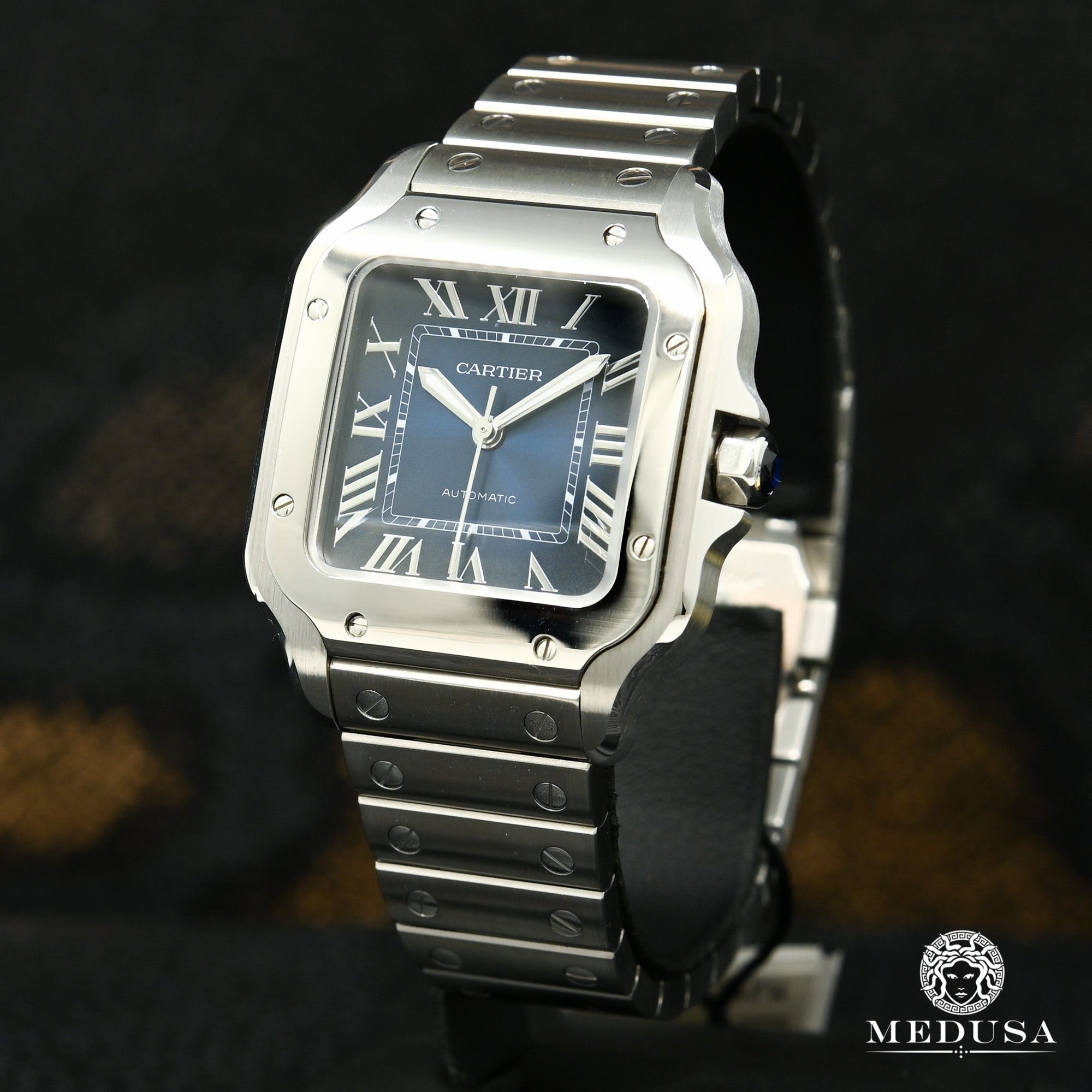 Montre Cartier | Montre Homme 36mm Cartier Santos Blue Stainless