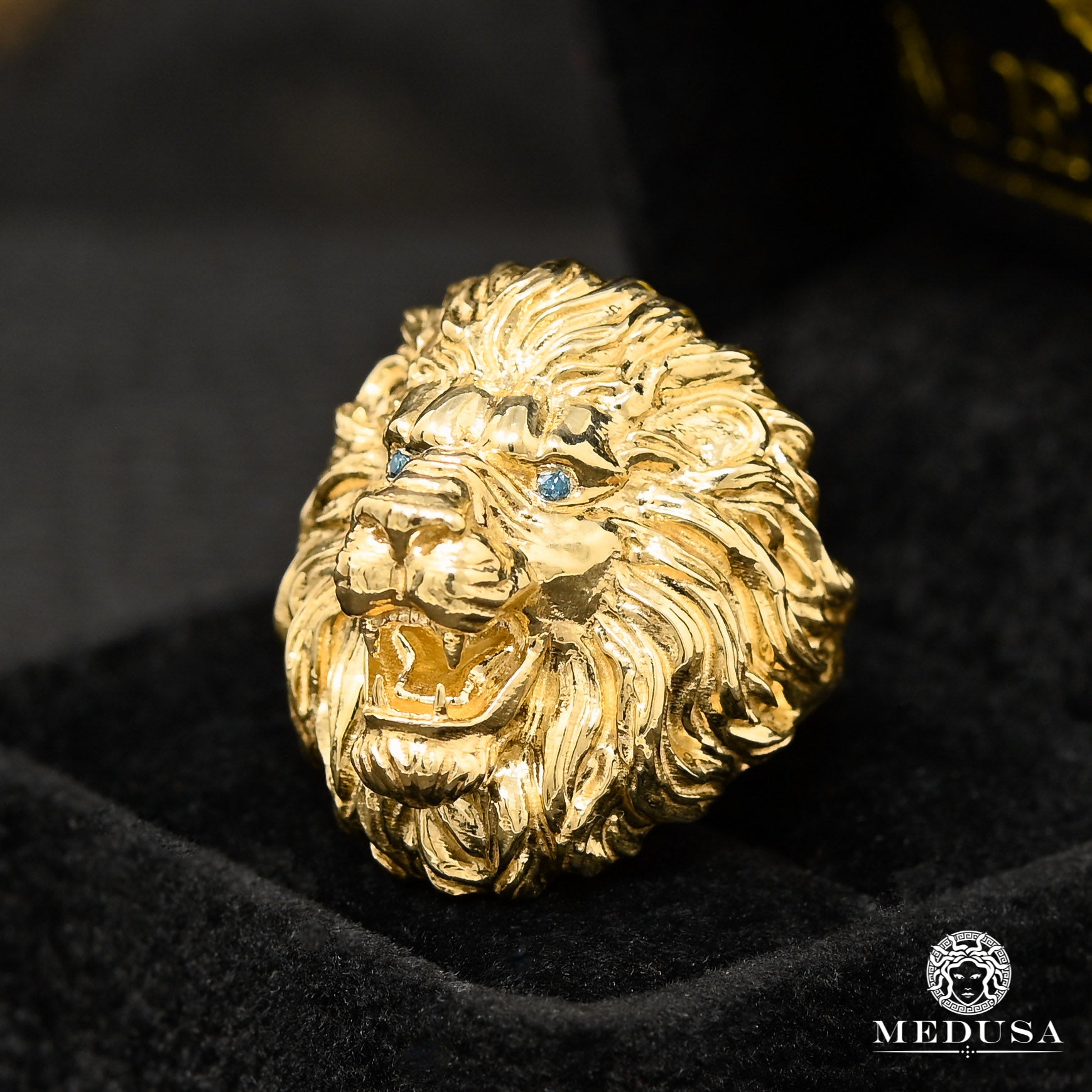 Bague Lion en Or 10K avec Diamants