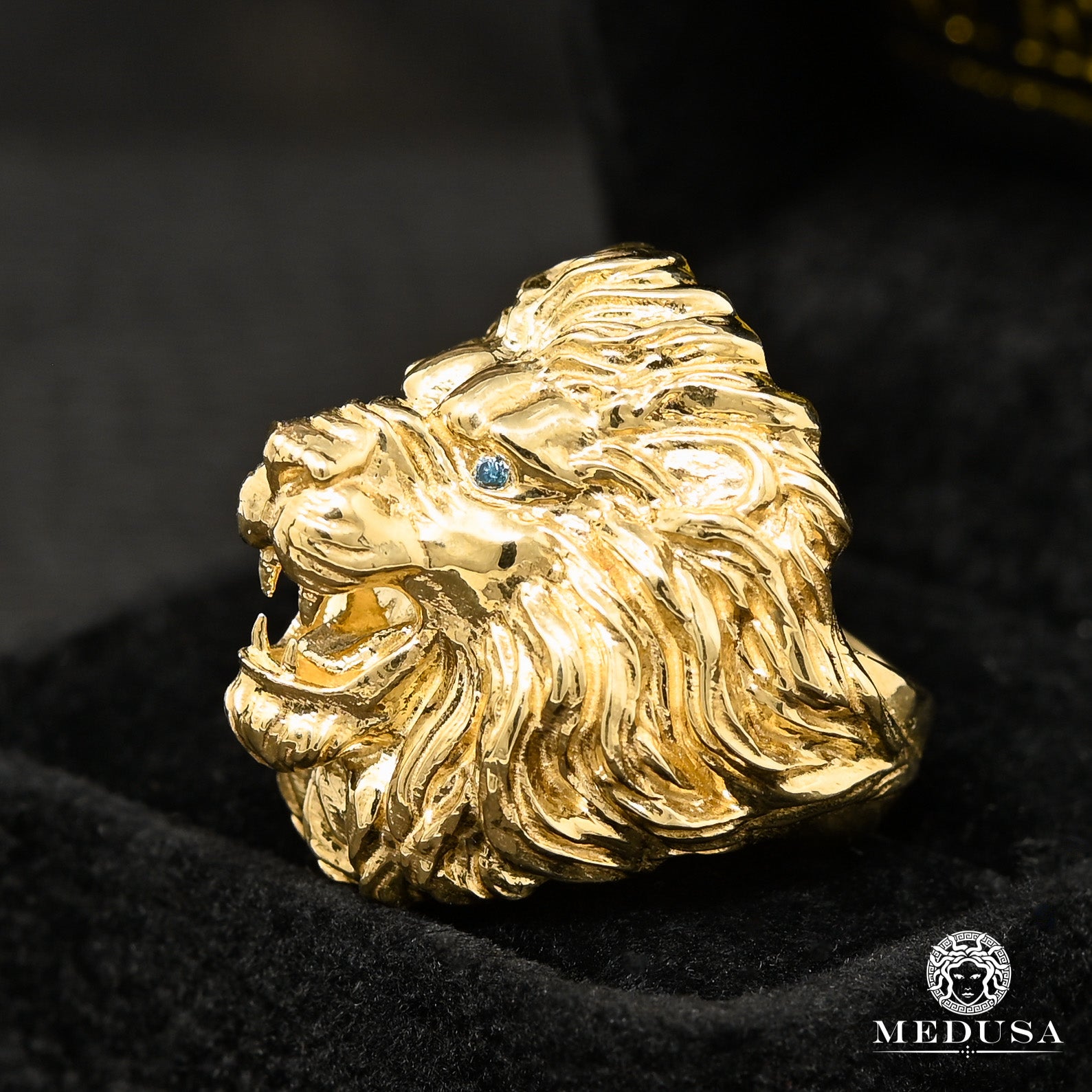 Bague Lion en Or 10K avec Diamants