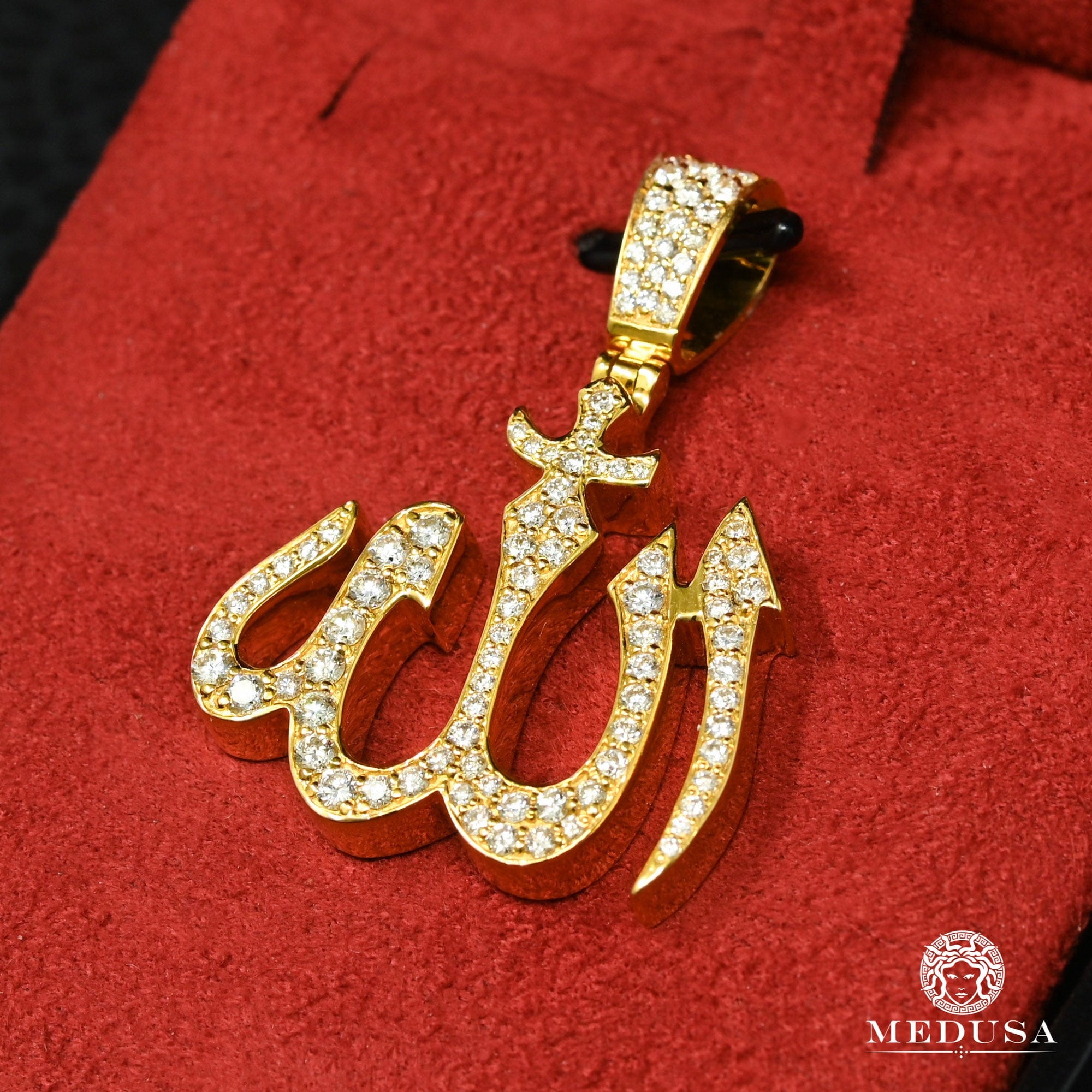 Pendentif à Diamants en Or 14K | Pendentif Divers Allah D3 - Diamant Or Jaune