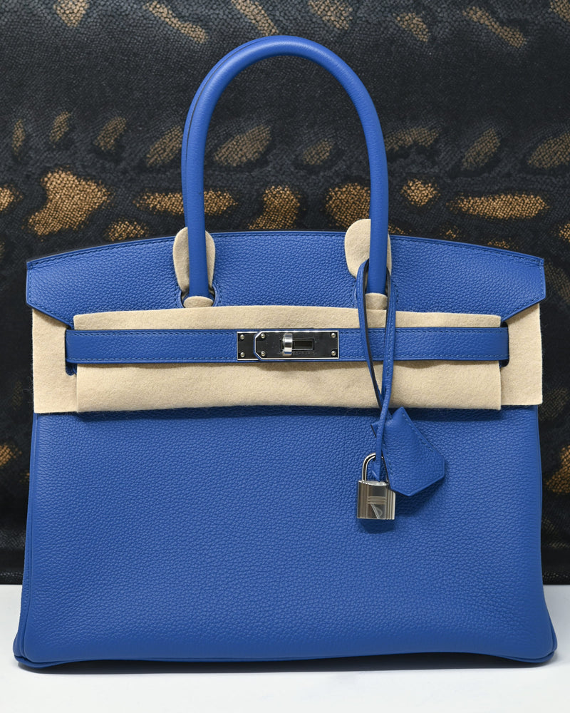 Hermès | Sacs à Main Birkin 30 Togo Blue France Palladium Hardware - BRAND NEW