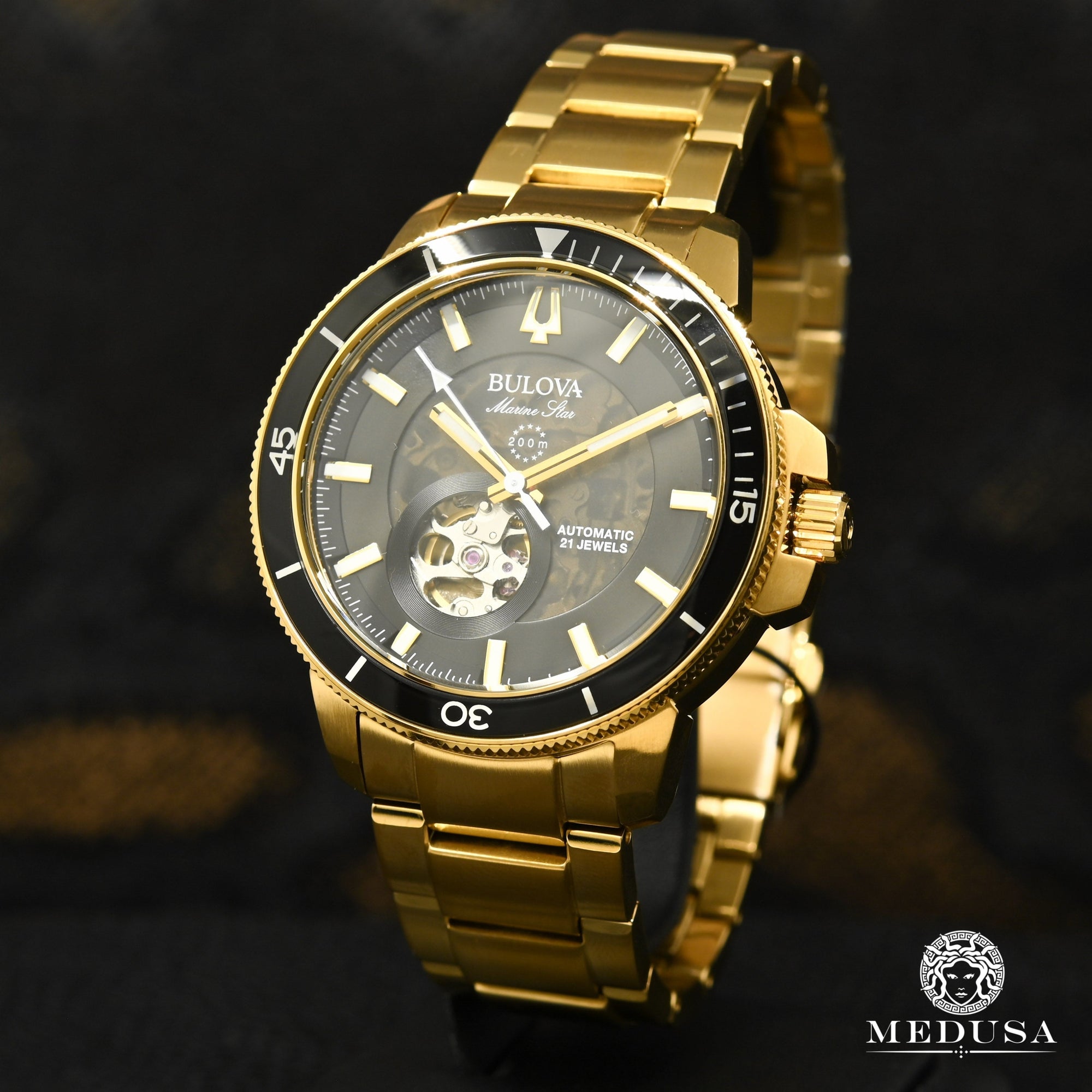 Montre Bulova | Montre Homme Bulova Marine Star - 97A174 Or Jaune