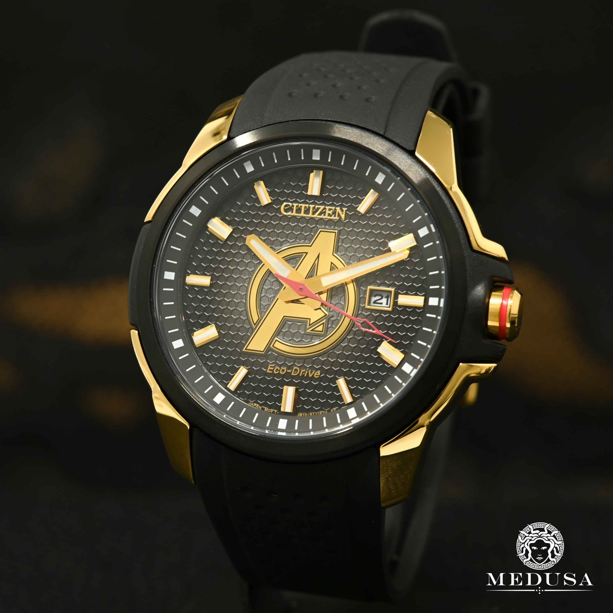 Montre Citizen | Montre Homme Citizen Avengers AW1155-03W Or Jaune