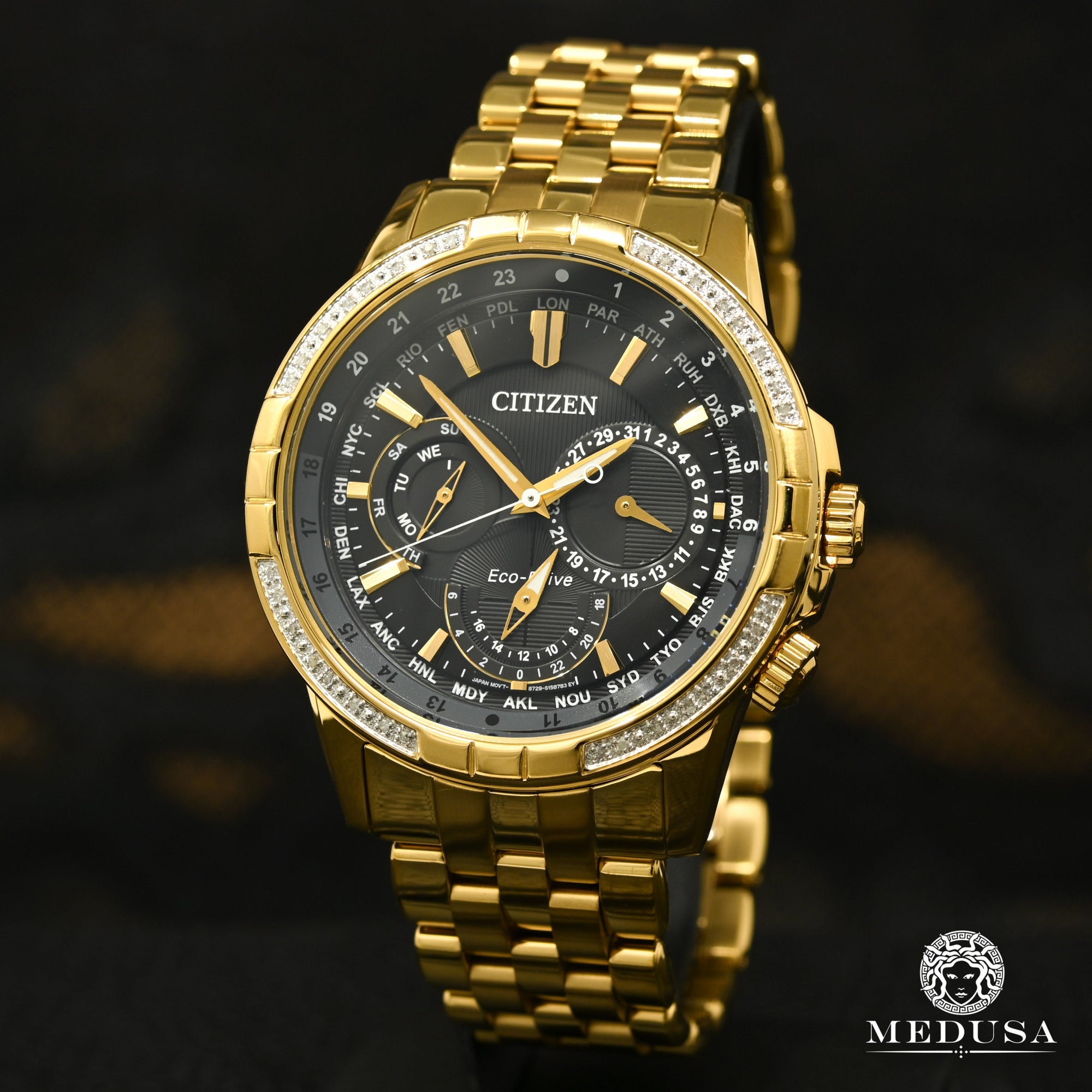 Montre Citizen | Montre Homme Citizen Calendrier BU2082-56E Or Jaune