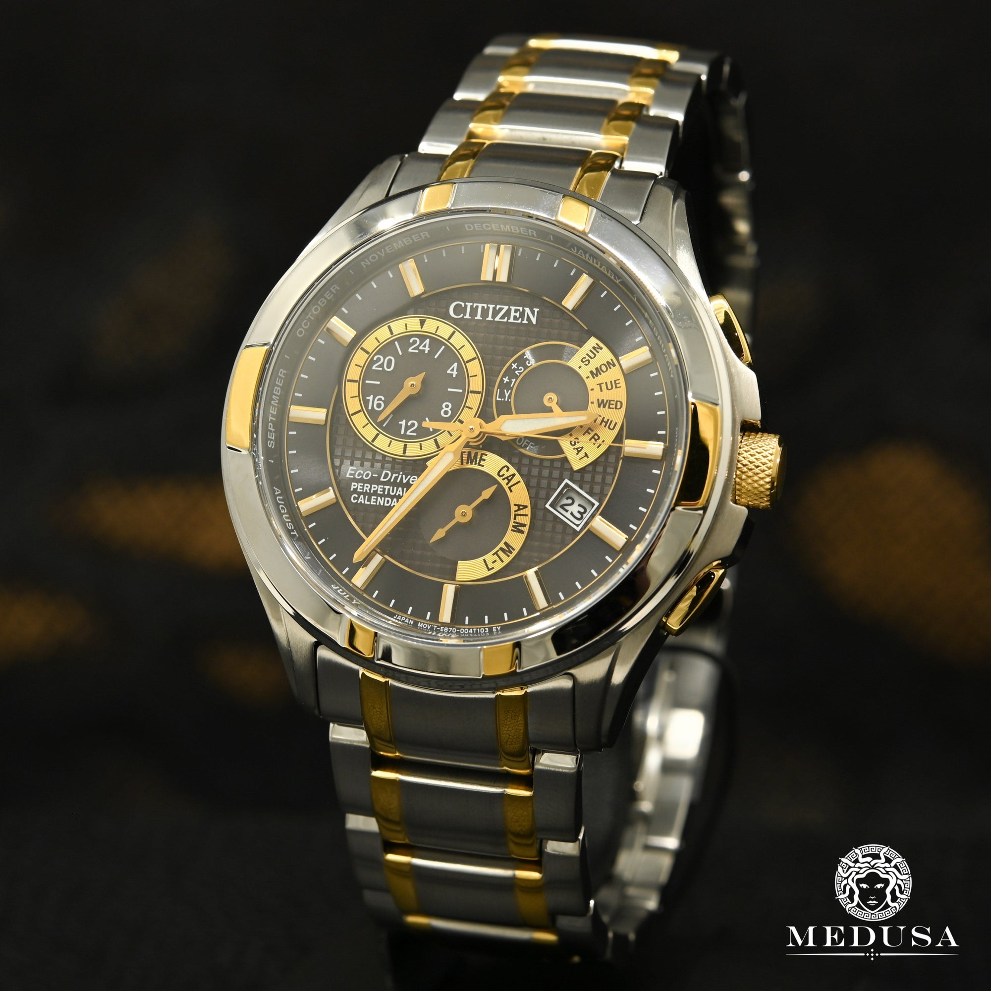 Montre Citizen | Montre Homme Citizen Calibre 8700 Perpetual Calendar BL8164-57E Or 2 Tons