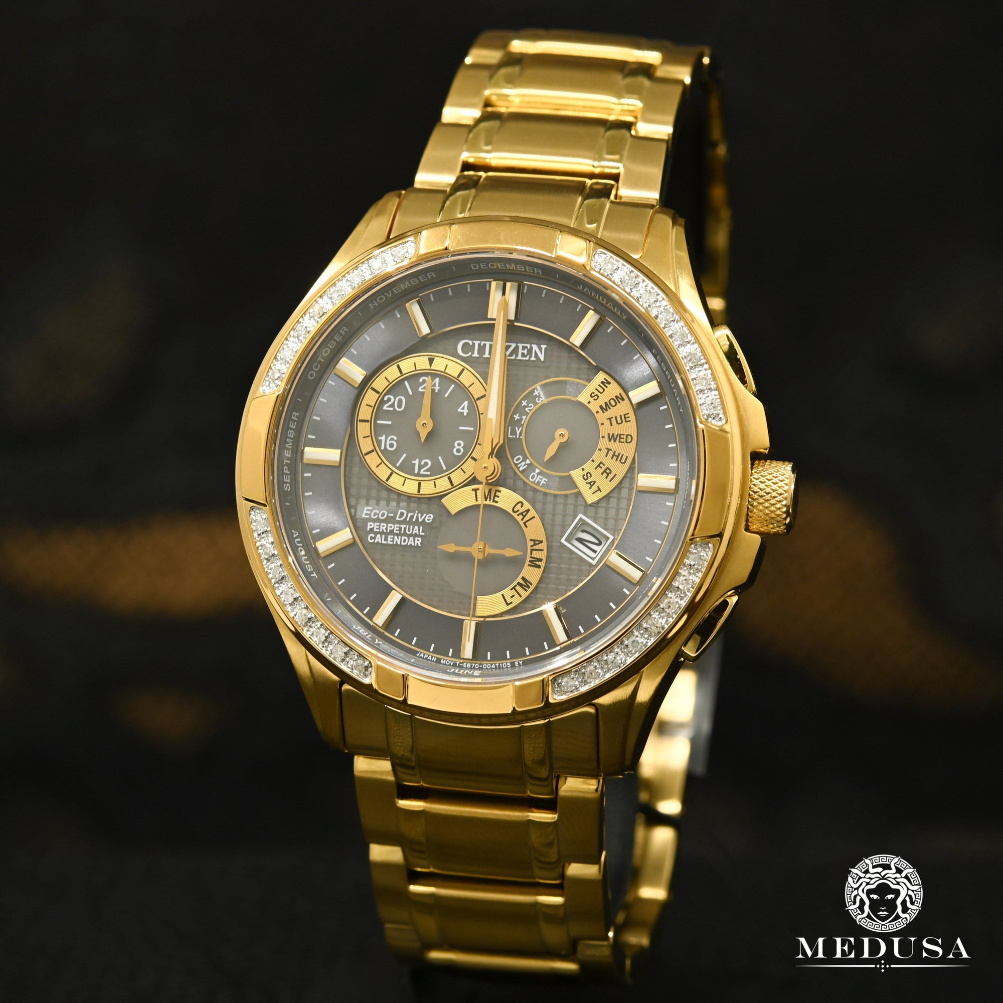 Montre Citizen | Montre Homme Citizen Calibre 8700 Perpetual Calendar BL8172-59H Or Jaune