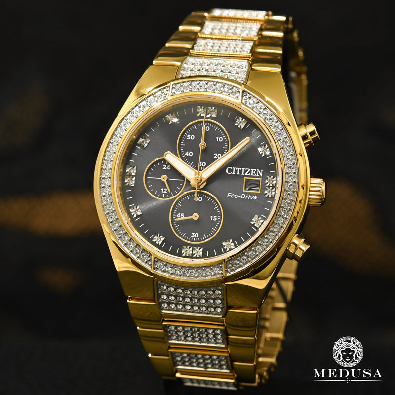 Montre Citizen | Montre Homme Citizen Crystal Chrono CA0752-58E Or Jaune