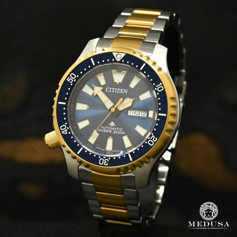 Montre Citizen | Montre Homme Citizen Promaster Dive Automatic NY0154-51L Or 2 Tons