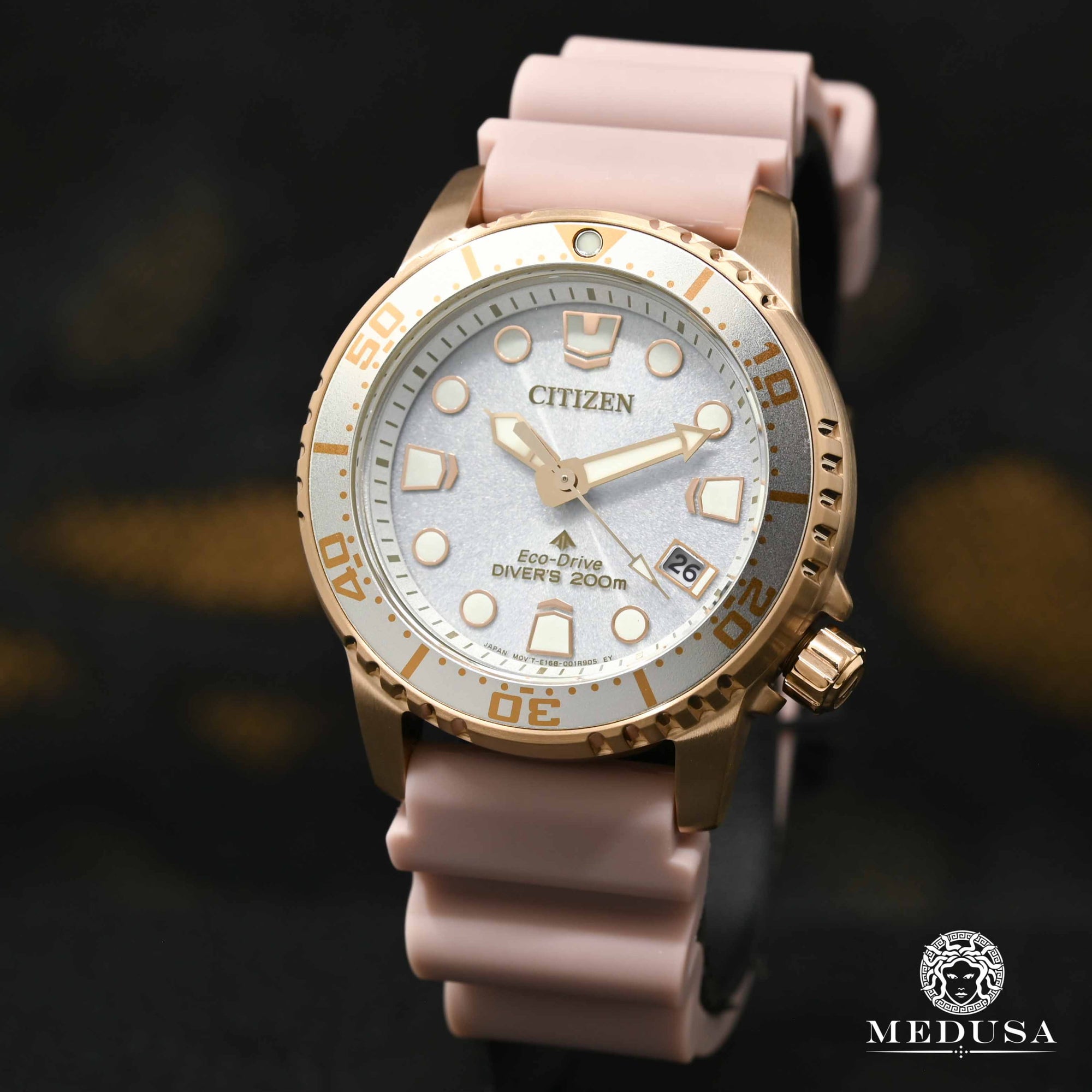 Montre Citizen | Montre Femme Citizen Promaster Dive EO2023-00A Or Rose