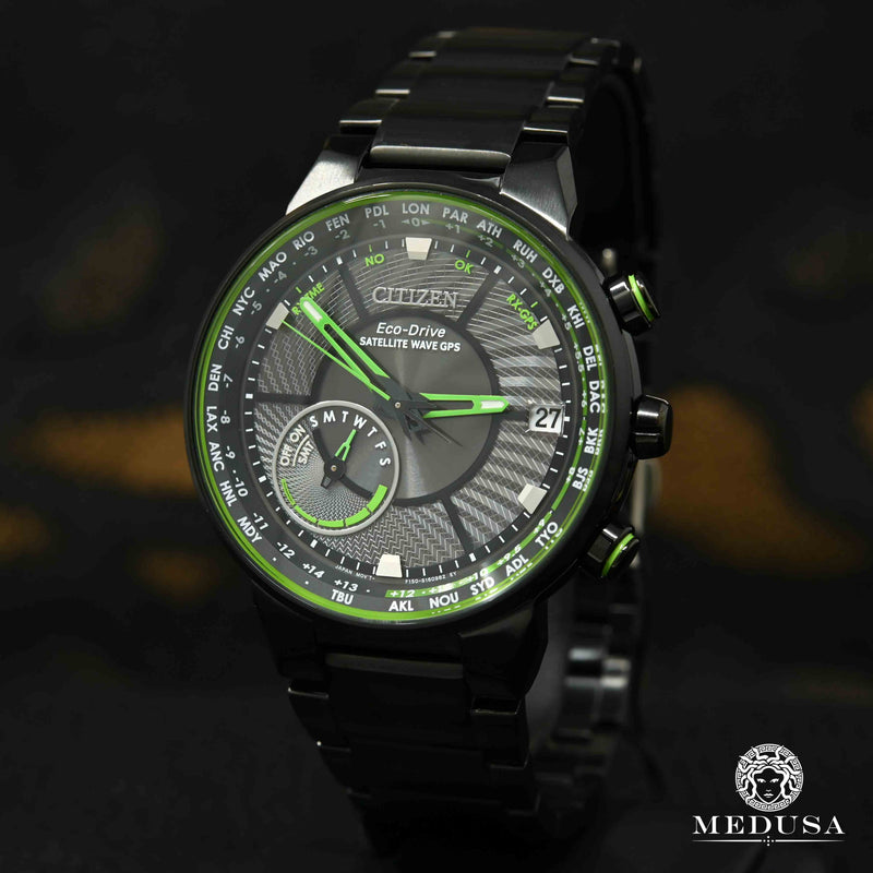 Montre Citizen | Montre Homme Citizen Satellite Wave GPS Freedom CC3035-50E Or Noir