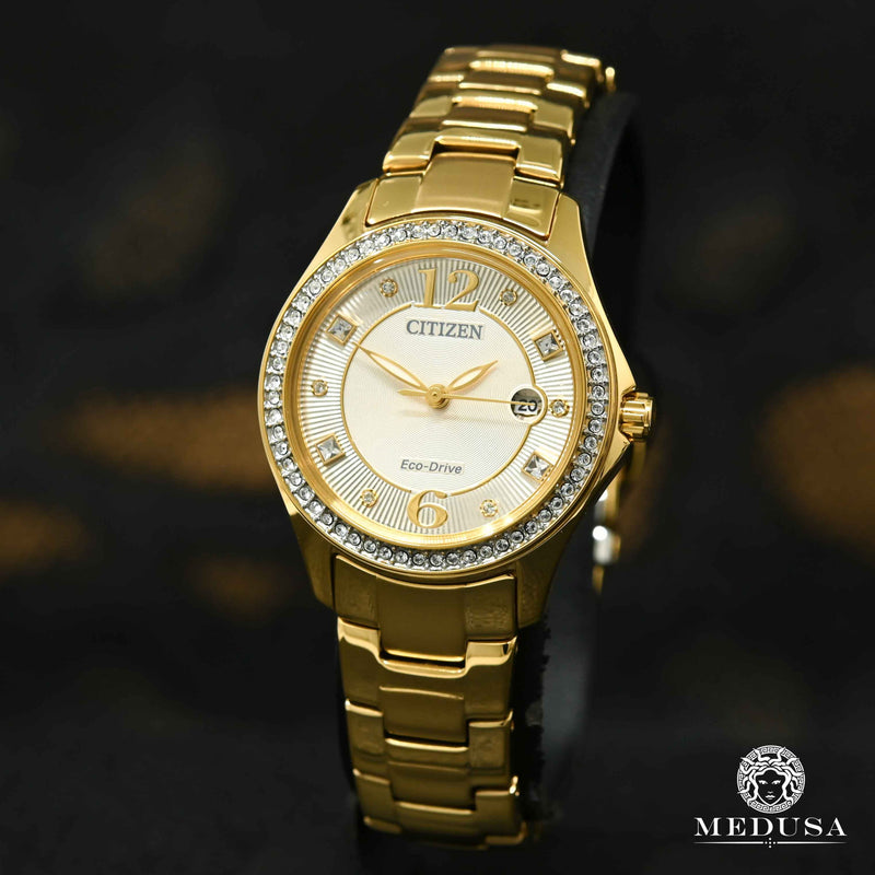 Montre Citizen | Montre Femme Citizen Silhouette Crystal FE1147-79P Or Jaune