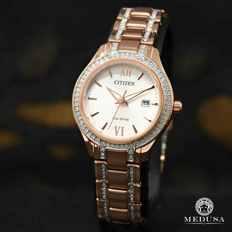 Montre Citizen | Montre Femme Citizen Silhouette Crystal FE1233-52A Or Rose