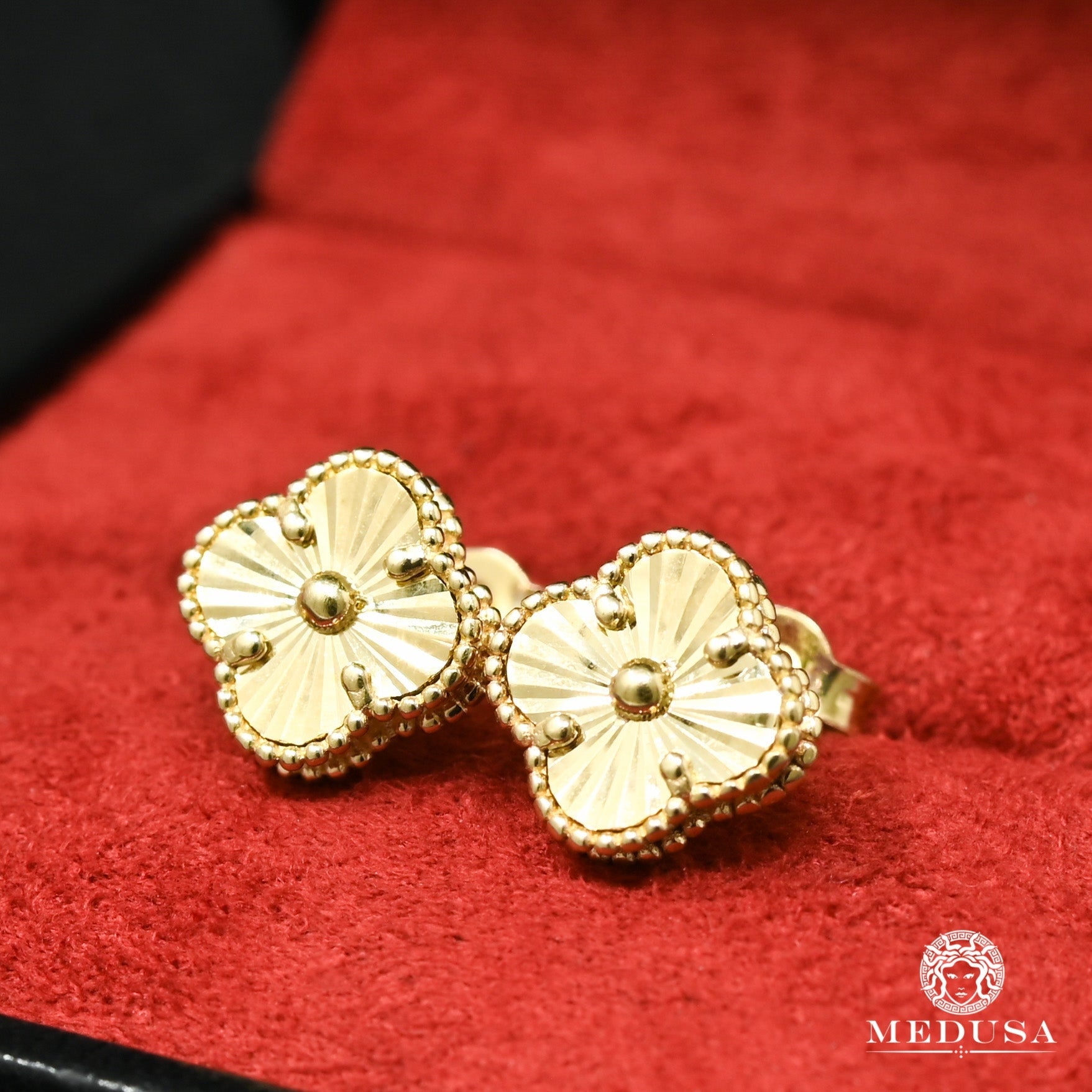 Studs en Or 10K | Boucles d’Oreilles Clover F3 Or Jaune