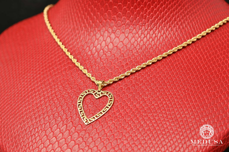 Collier en Or 10K | Collier Femme Girly F42 - Heart Or Jaune