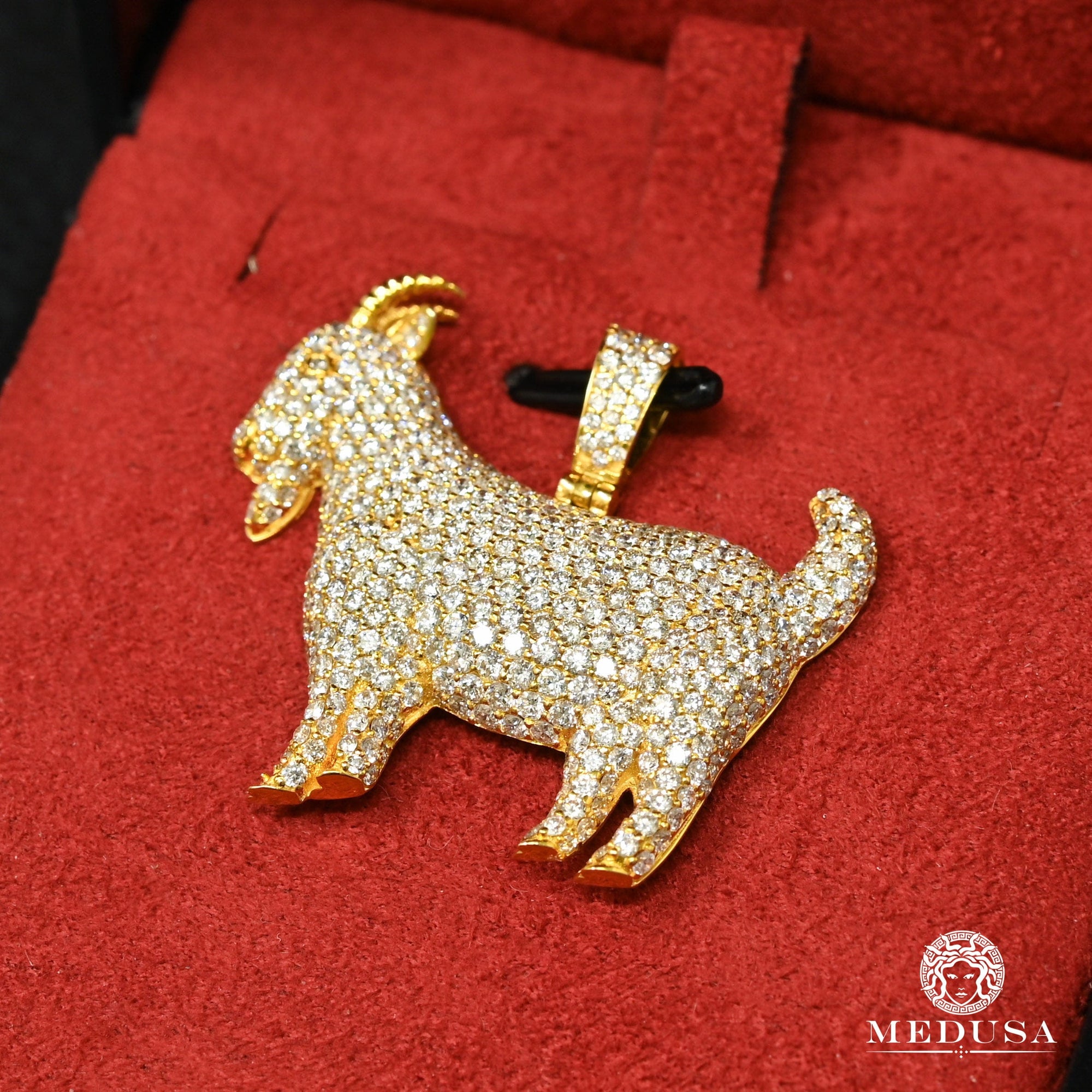 Pendentif à Diamants en Or 14K | Pendentif Divers Goat D2 - Diamant 35MM / Or Jaune