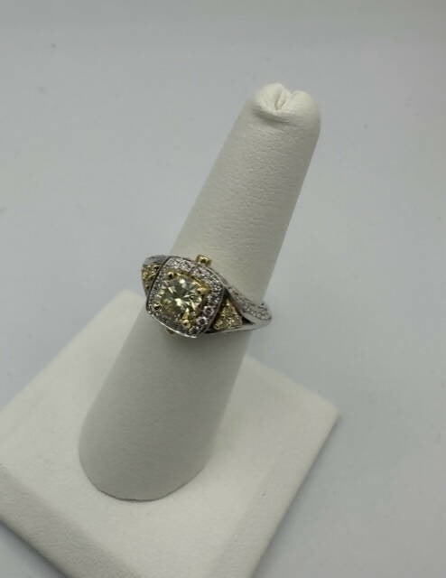 C.B.E. INC | RINGS INTRICATE YELLOW AND WHITE DIAMOND RING