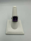 C.B.E. INC | RINGS LARGE AMETHYST RING WITH HALO