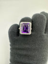 C.B.E. INC | RINGS LARGE AMETHYST RING WITH HALO