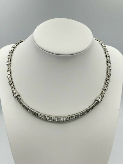 C.B.E. INC | NECKLACES Platinum Diamond Tennis Necklace