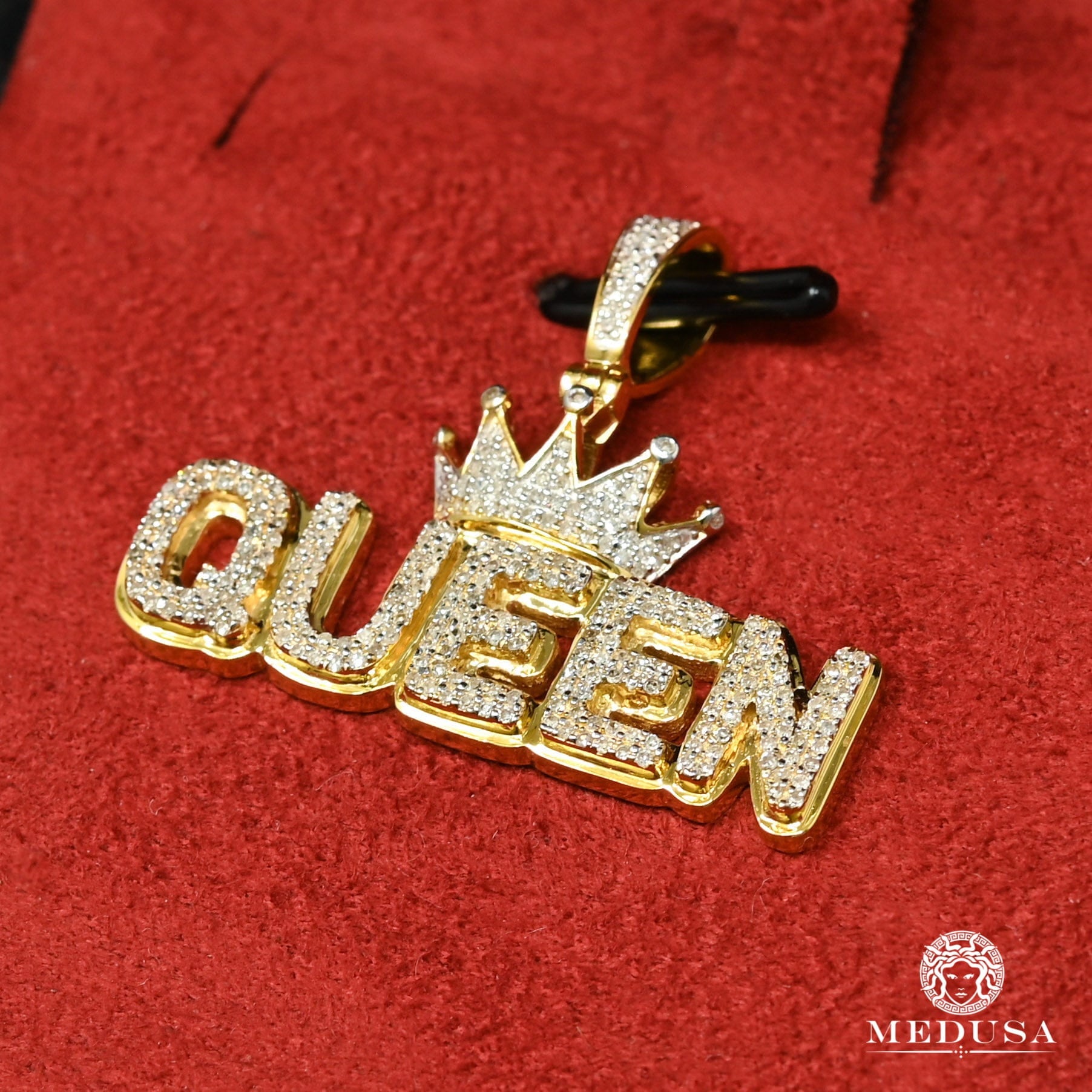 Pendentif à Diamants en Or 10K | Pendentif Divers Queen D1 - Diamant Or Jaune