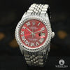 Montre Rolex | Montre Homme Rolex Datejust 36mm - Iced Out Rouge / Stainless