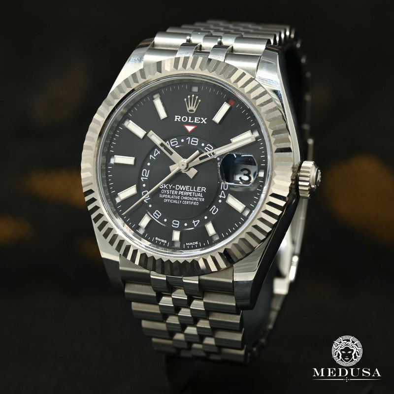 Montre Rolex | Montre Homme Rolex Sky-Dweller 42mm - Black Jubilee Or Blanc