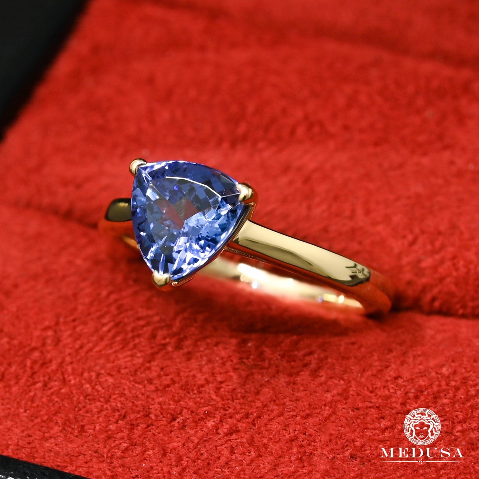 Bague à Diamants en Or 14K | Bague Femme Tanzanite D11 - Diamant Or Jaune