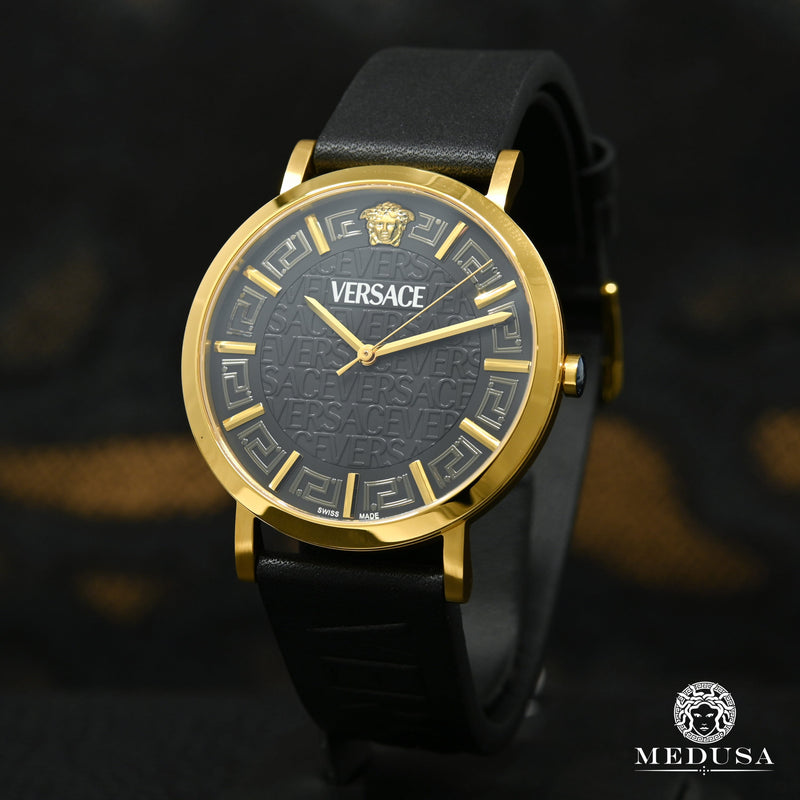 Montre Versace | Montre Homme Versace Greca Slim - VE8Q00224 Or Jaune