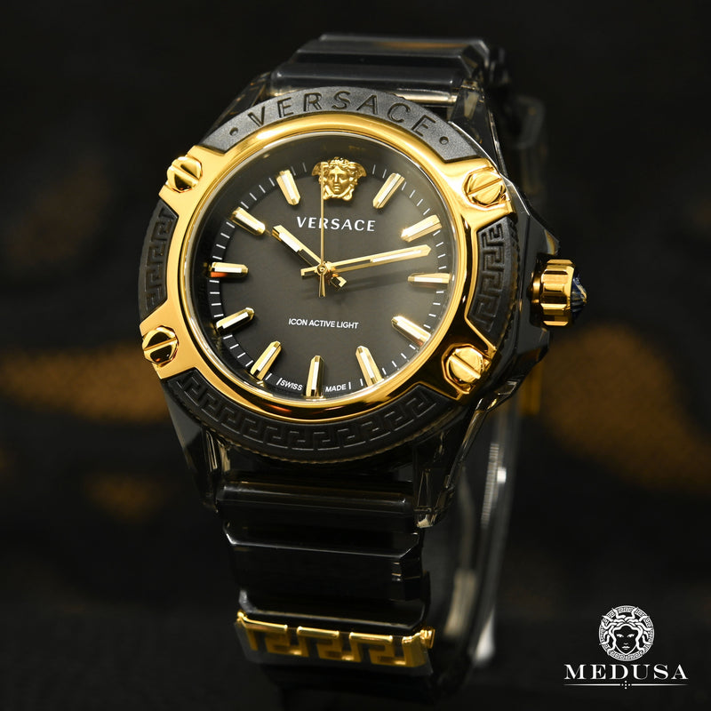 Montre Versace | Montre Homme Versace Icon Active Indiglo - VE6E00123 Or Jaune