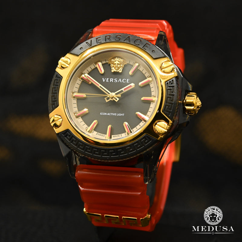 Montre Versace | Montre Homme Versace Icon Active Indiglo - VE6E00223 Or Jaune