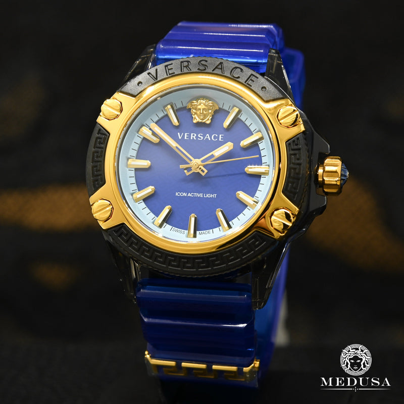 Montre Versace | Montre Homme Versace Icon Active Indiglo - VE6E00323 Or Jaune