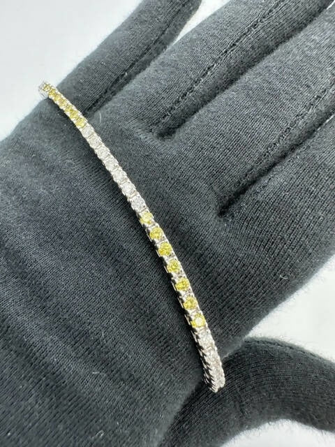 C.B.E. INC | BRACELETS YELLOW & WHITE DIAMOND TENNIS BRACELET