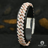 Bracelet à Diamants en Or 10K | Bracelet Homme 14mm Bracelet Cuban Prong Or 2 Tons Big-Lock 8.5’’ / Diamant / Or Rose 2 Tons