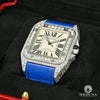 Montre Cartier | Montre Homme 40mm Cartier Santos 100 Iced - Bleu Crocodile Stainless