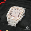 Montre Cartier | Montre Homme 40mm Cartier Santos 100 XL - Full Iced Everose Or Rose 2 Tons