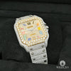 Montre Cartier | Montre Homme 40mm Cartier Santos 100 XL - Full Iced Rainbow Or 2 Tons