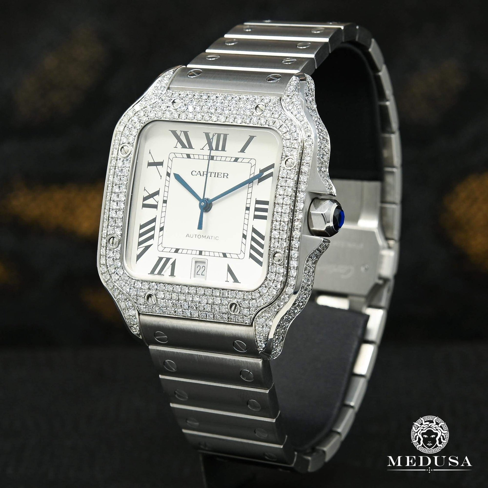 Montre Cartier | Montre Homme 40mm Cartier Santos 100 XL - Iced Stainless