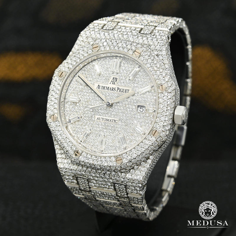 Montre Audemars Piguet | Montre Homme 41mm Audemars Piguet Royal Oak - Baguette Full Iced Stainless