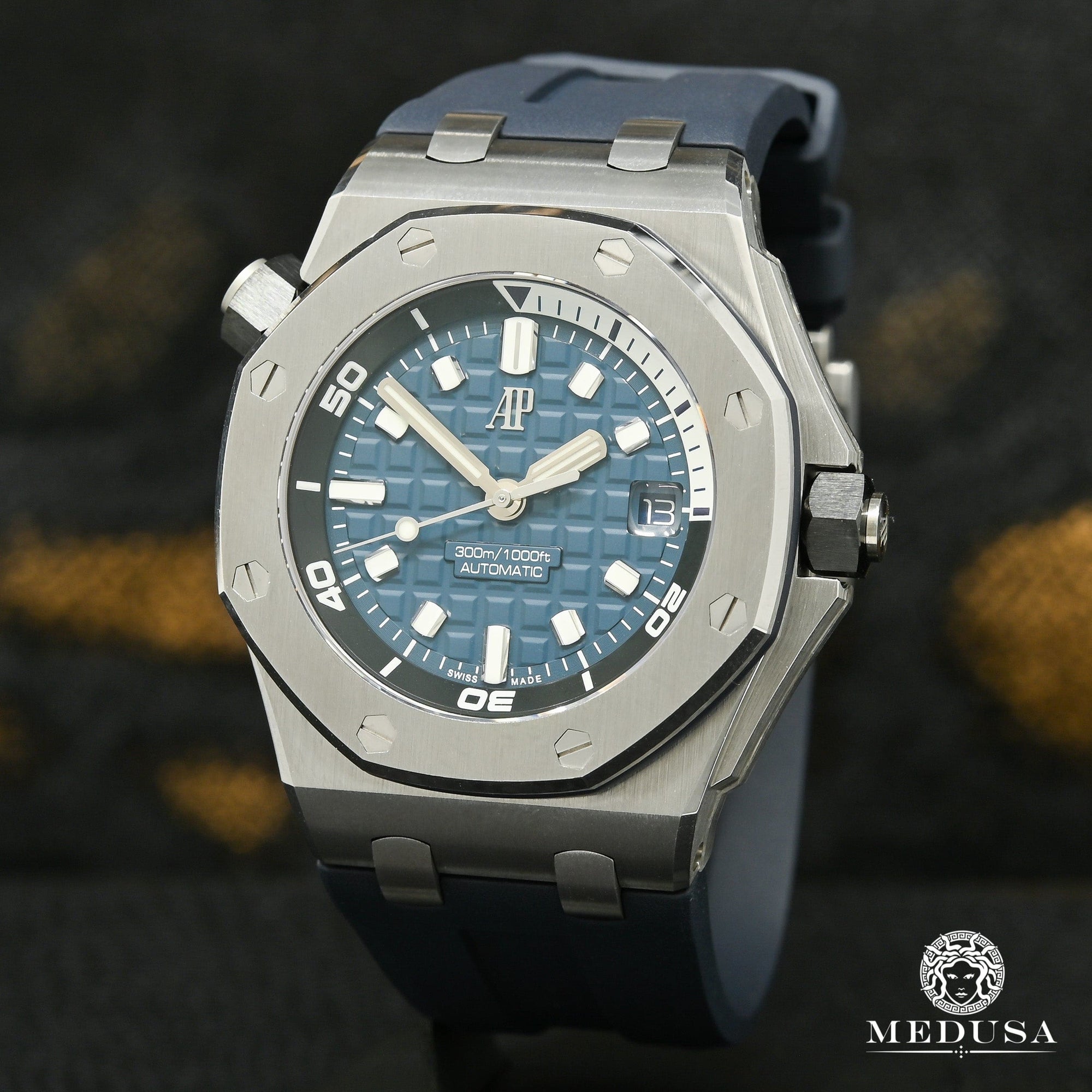 Montre Audemars Piguet | Montre Homme 42mm Audemars Piguet Royal Oak Offshore Diver - 15720ST Blue Stainless