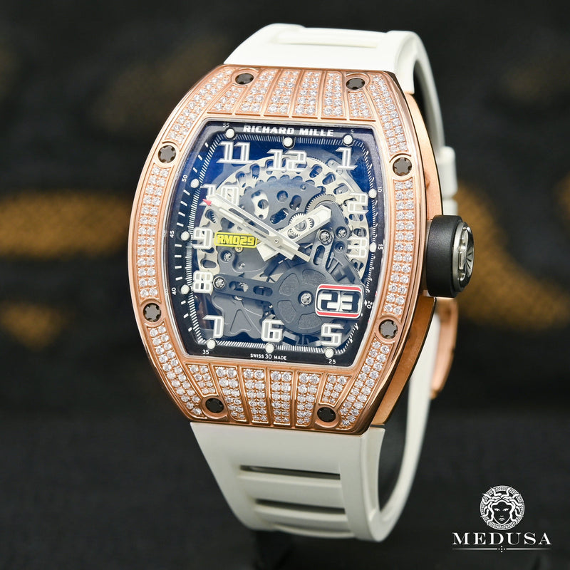 Montre Richard Mille | Montre Homme 48mm Richard Mille Rose Gold Factory Diamond - RM029 Or Rose