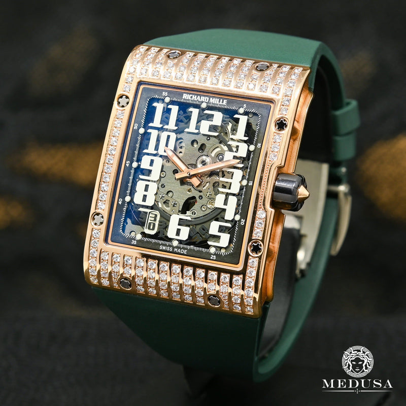 Montre Richard Mille | Montre Homme 50mm Richard Mille Rose Gold Factory Diamond - RM016 Or Rose