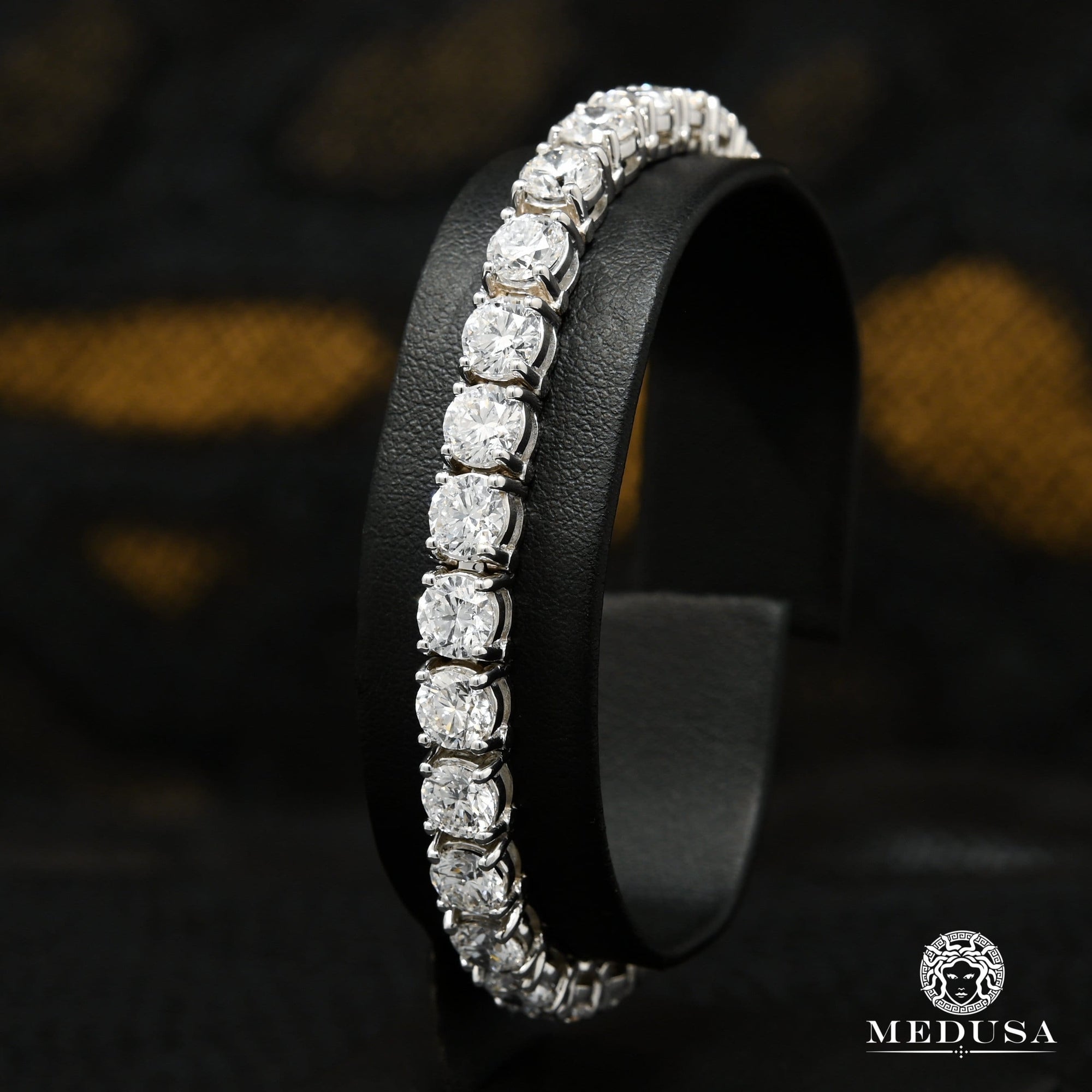 Bracelet à Diamants en Or 18K | Bracelet Homme 6.5mm Tennis 50PT Or Blanc - Diamant Or Blanc