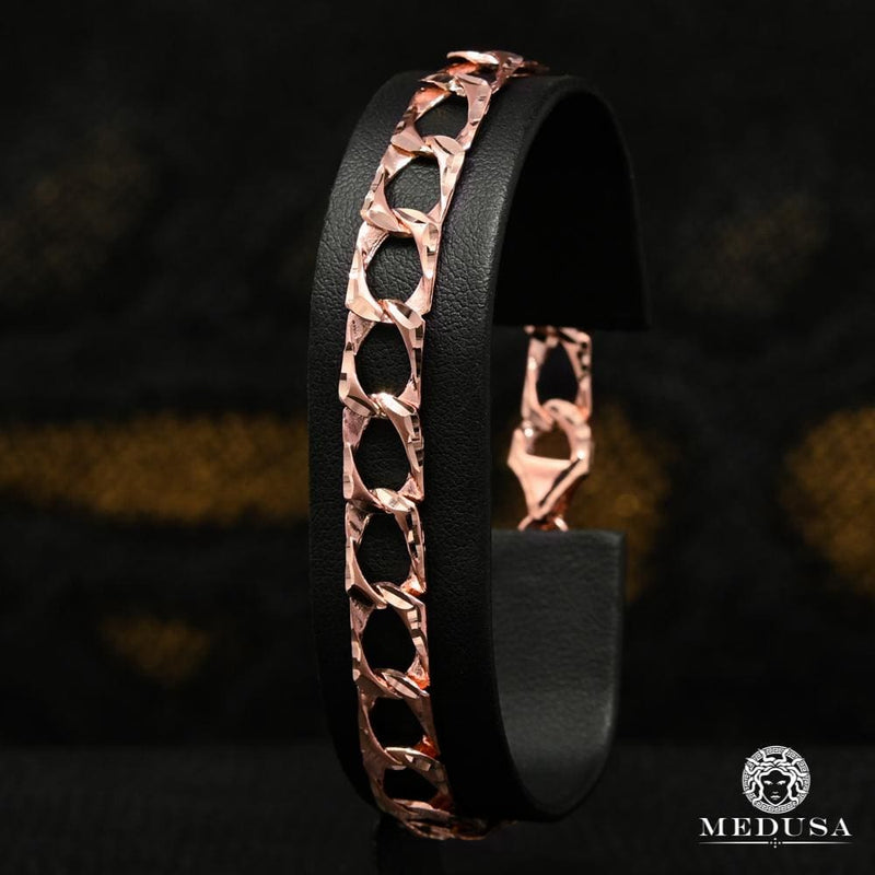 Bracelet en Or 10K | Bracelet Homme 8mm Bracelet Meshy M-ALBERT-ROSE