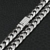 Chaîne en Or 10K | Chaîne 8mm Cuban Solid Diamond Lock Or Blanc