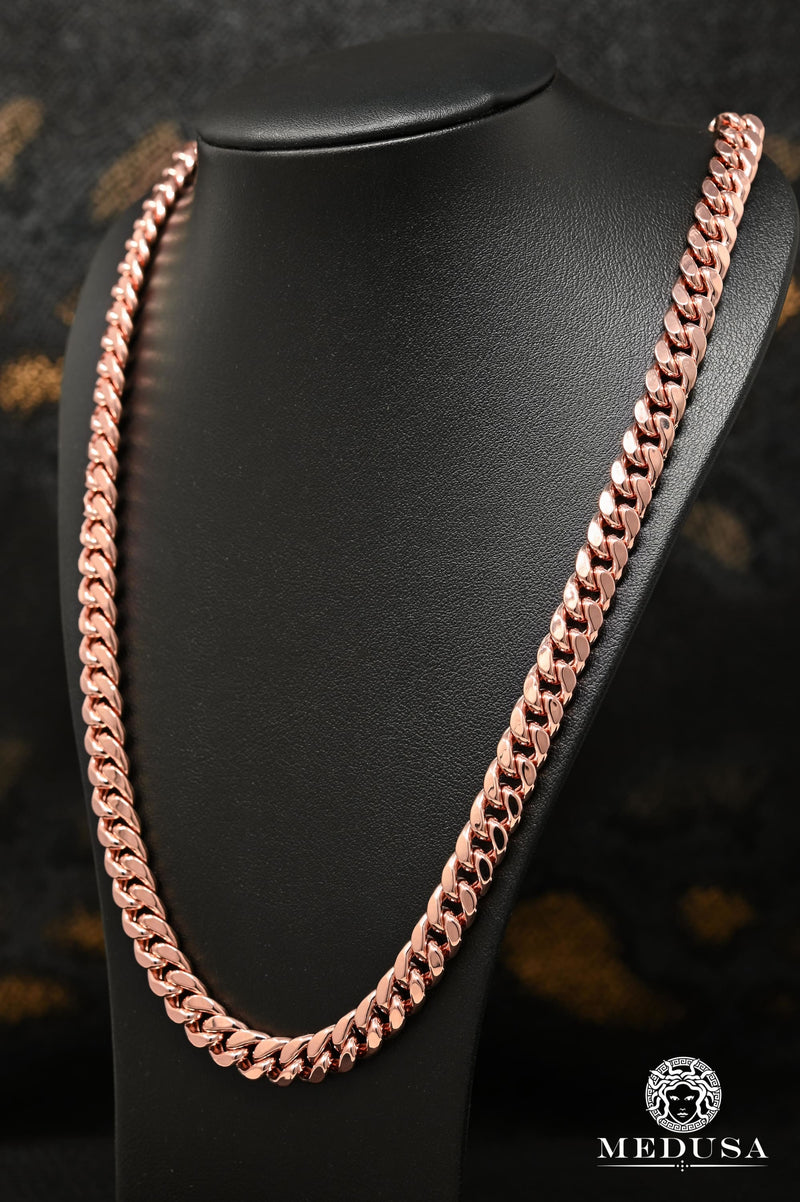 Chaîne en Or 10K | Chaîne 9mm Cuban Link Or Rose