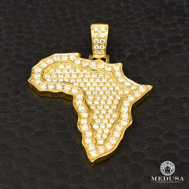 Pendentif à Diamants en Or 14K | Pendentif Divers Africa D1 - Diamant Or Jaune