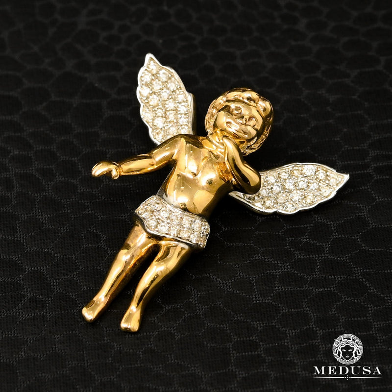 Pendentif à Diamants en Or 10K | Pendentif Divers Angel D3 - Diamant Or Jaune