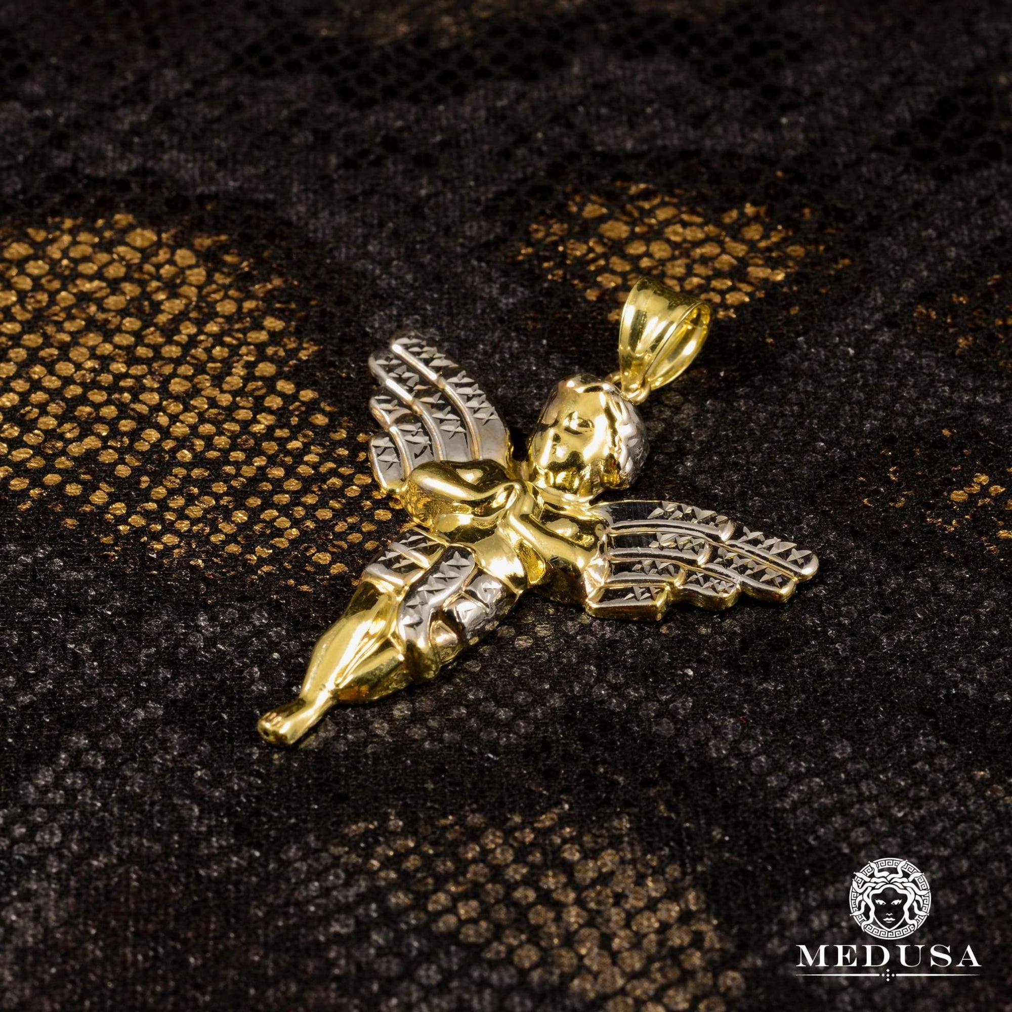 Pendentif en Or 10K | Pendentif Divers Angel X2 24mm / Or 2 Tons